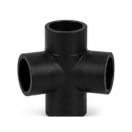Fabricated HDPE cross fitting