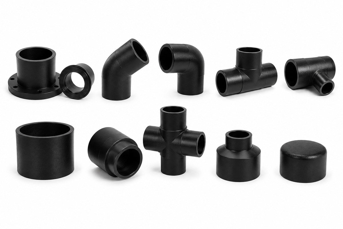 HDPE molded and fabricated fittings, flange adapters and joint hardware