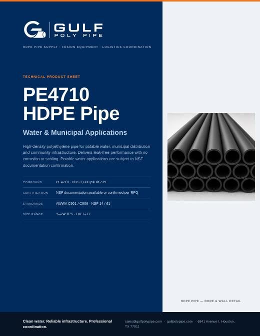 Cover of the PE4710 water and municipal applications guide