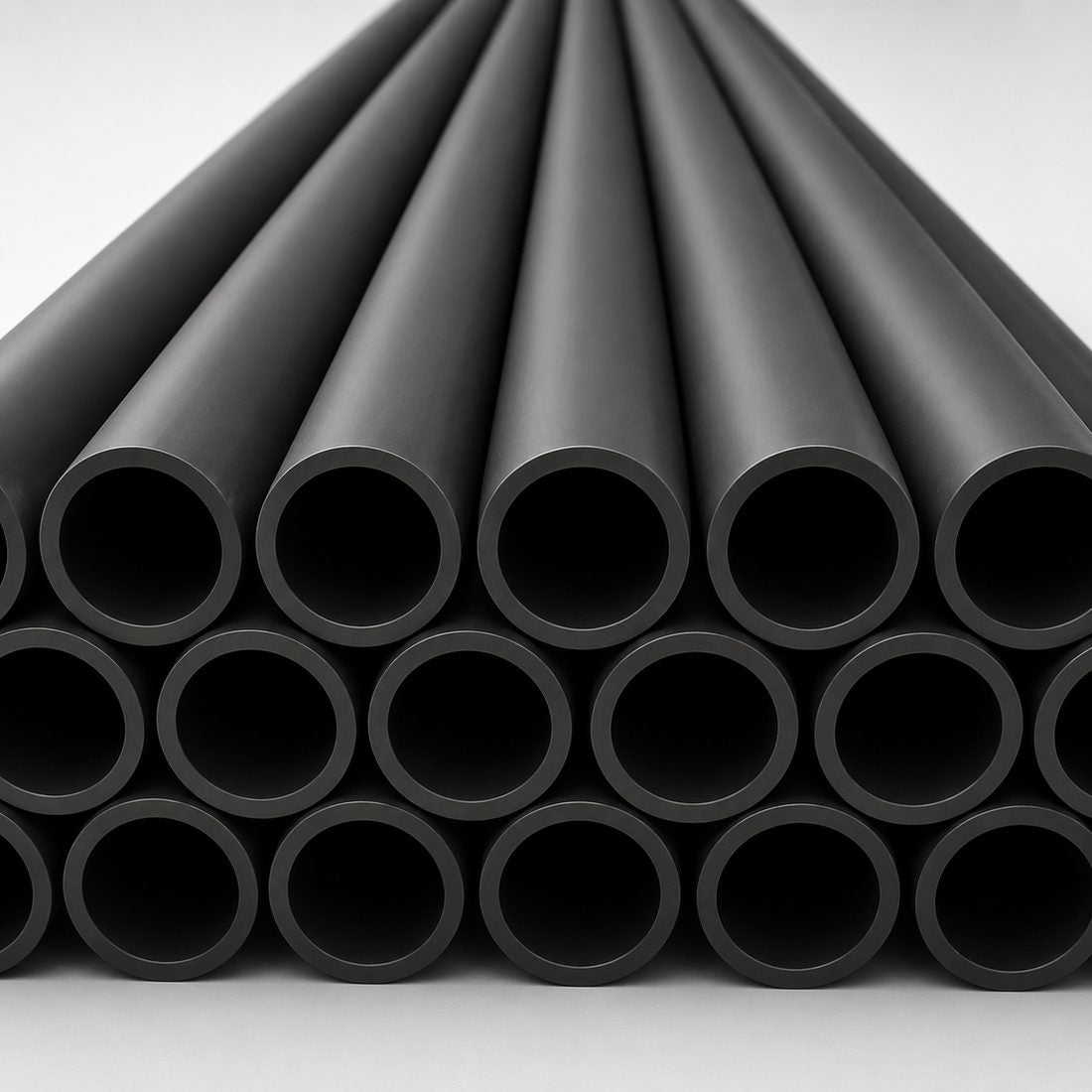 Cross-section of PE4710 HDPE pipe showing uniform wall and smooth bore